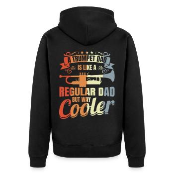 Trompetenspieler Vater - Unisex Premium Bio Zip Hoodie - Schwarz - Hinten - Nico (187cm)