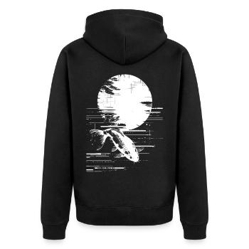 Dessin de pêche - Veste à capuche bio Premium Unisexe - noir - Dos - Nico (187cm)