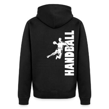 Handball Player Handball Ball Handball Game - Unisex Premium Organic Zip Hoodie - black - Back - Nico (187cm)