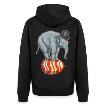 Elephant Easter Circus - Unisex Premium Organic Zip Hoodie - black - Back - Nico (187cm)