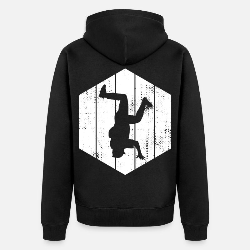 Dessin de breakdancer - Veste à capuche bio Premium Unisexe - noir