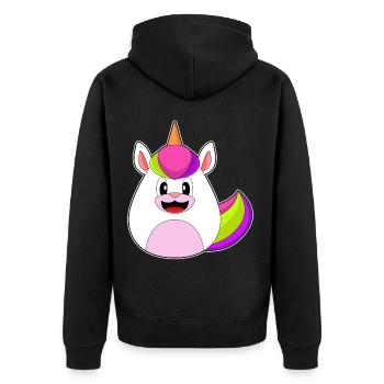 Einhorn Ostern Osterei - Unisex Premium Bio Zip Hoodie - Schwarz - Hinten - Nico (187cm)