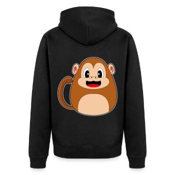 Monkey Easter Easter Egg - Unisex Premium Organic Zip Hoodie - black - Back - Nico (187cm)