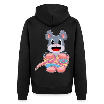 Mouse Easter Easter Egg - Unisex Premium Organic Zip Hoodie - black - Back - Nico (187cm)