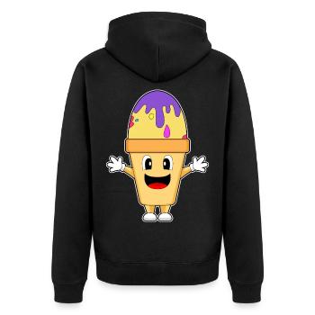 Eiswaffel Ostern Osterei - Unisex Premium Bio Zip Hoodie - Schwarz - Hinten - Nico (187cm)