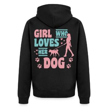 Amoureux des chiens - Veste à capuche bio Premium Unisexe - noir - Dos - Nico (187cm)