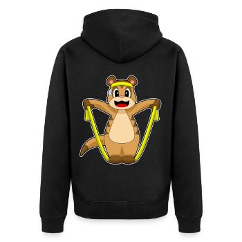 Forme physique pour sauter à la corde sur la corde suricate - Veste à capuche bio Premium Unisexe - noir - Dos - Nico (187cm)