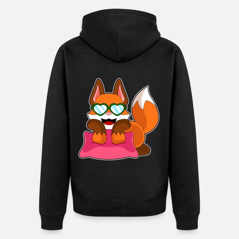 Fuchs Sonnenbrille - Unisex Premium Bio Zip Hoodie - Schwarz