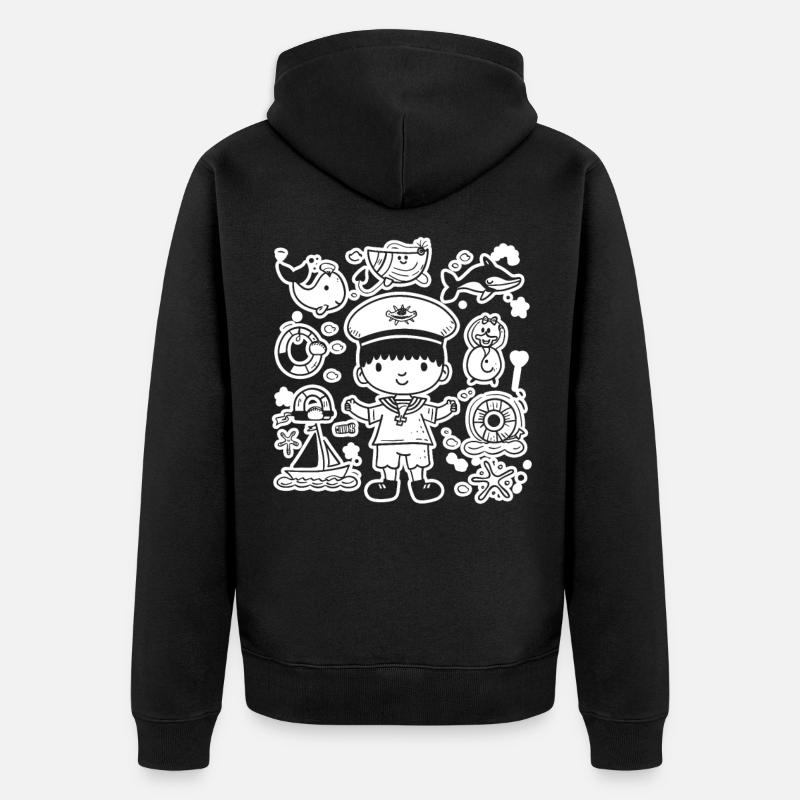 Look BD Petit Marin - Veste à capuche bio Premium Unisexe - noir