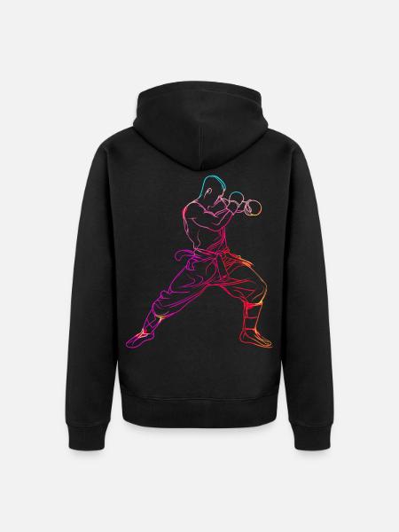 Oldschool Kickboxer - Unisex Premium Bio Zip Hoodie - Schwarz
