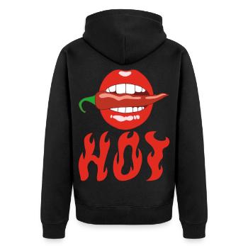 Manger du piment - Veste à capuche bio Premium Unisexe - noir - Dos - Nico (187cm)