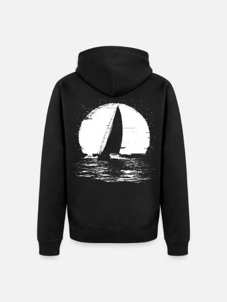 Sailboat - Unisex Premium Organic Zip Hoodie - black