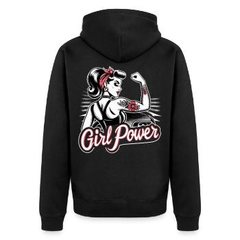 Girl Power Force Femme Rockabilly Cadeau - Veste à capuche bio Premium Unisexe - noir - Dos - Nico (187cm)