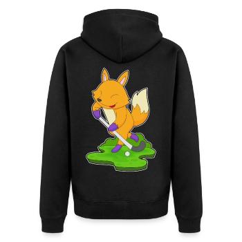 Fuchs Field Hockey Field Hockey Stick - Unisex Premium Organic Zip Hoodie - black - Back - Nico (187cm)