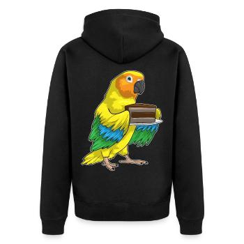 Parrot Cake - Unisex Premium Organic Zip Hoodie - black - Back - Nico (187cm)
