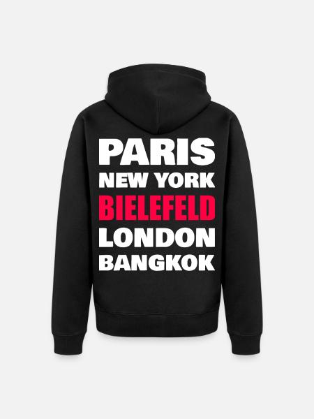 Bielefeld Stadt - Unisex Premium Bio Zip Hoodie - Schwarz