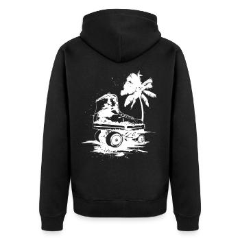 Roller Skating Drawing - Unisex Premium Organic Zip Hoodie - black - Back - Nico (187cm)