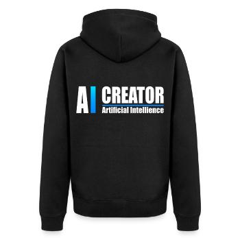 AI Creator Artificial Intelligence Enthusiast - Unisex Premium Organic Zip Hoodie - black - Back - Nico (187cm)