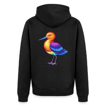 Avocet Colorful Kawaii Cartoon Character Clipart - Unisex Premium Organic Zip Hoodie - black - Back - Nico (187cm)