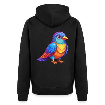 Cuckoo Colorful Kawaii Cartoon Character Clipart - Unisex Premium Organic Zip Hoodie - black - Back - Nico (187cm)
