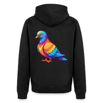 Taube Bunte Kawaii Cartoon Figur Clipart - Unisex Premium Bio Zip Hoodie - Schwarz - Hinten - Nico (187cm)