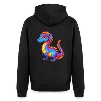 Basilisk Colorful Kawaii Cartoon Character Clipart - Unisex Premium Organic Zip Hoodie - black - Back - Nico (187cm)