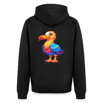Albatross coloré Kawaii dessin animé Personnage Animal - Veste à capuche bio Premium Unisexe - noir - Dos - Nico (187cm)