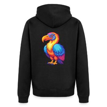Vulture Coloré Kawaii Dessin Animé Personnage Clipart - Veste à capuche bio Premium Unisexe - noir - Dos - Nico (187cm)