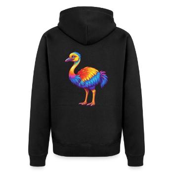 Strauß Bunte Kawaii Cartoon Figur Clipart - Unisex Premium Bio Zip Hoodie - Schwarz - Hinten - Nico (187cm)