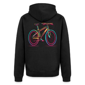 Road Bike 80s Style - Unisex Premium Organic Zip Hoodie - black - Back - Nico (187cm)
