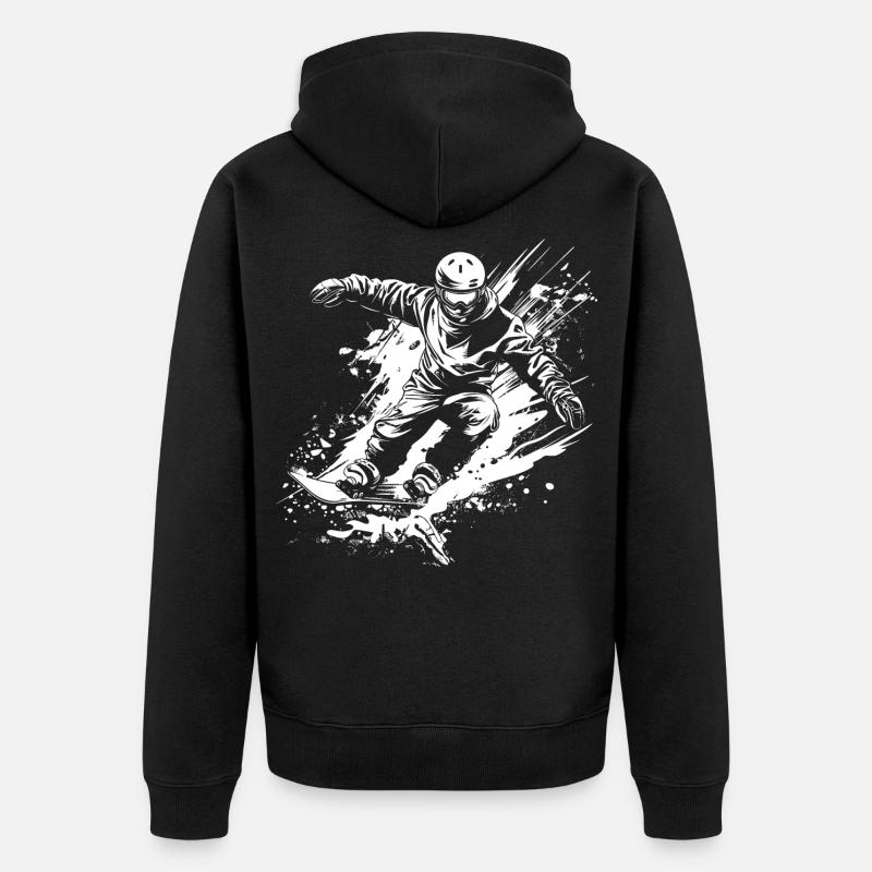 Snowboarder - Unisex Premium Bio Zip Hoodie - Schwarz