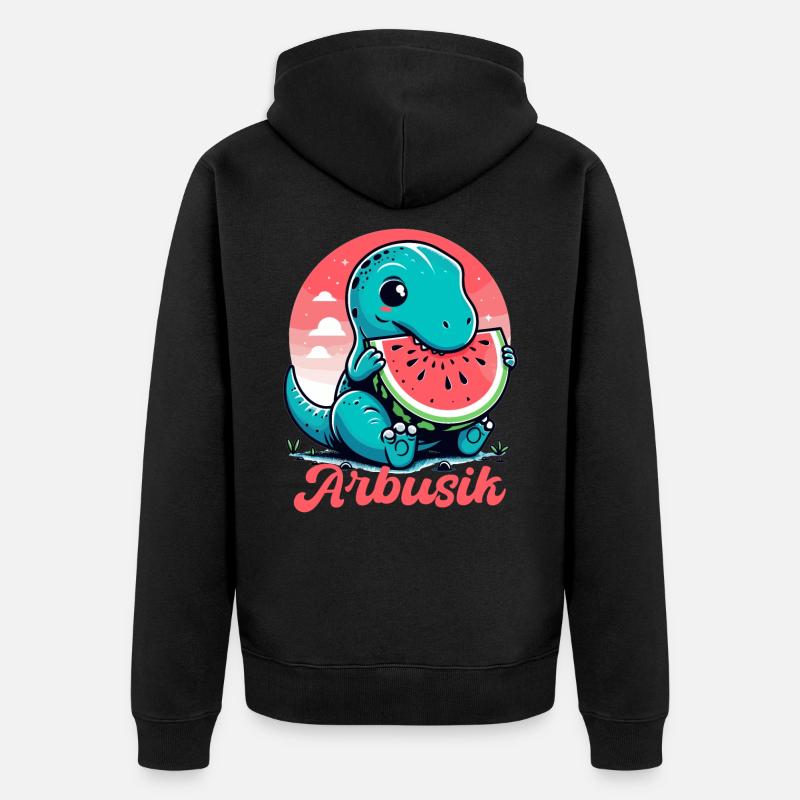 Mignon T-Rex Pastèque Arbusik Cadeau - Veste à capuche bio Premium Unisexe - noir