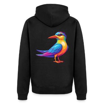 Seeschwalbe Bunte Kawaii Cartoon Figur Vogel - Unisex Premium Bio Zip Hoodie - Schwarz - Hinten - Nico (187cm)