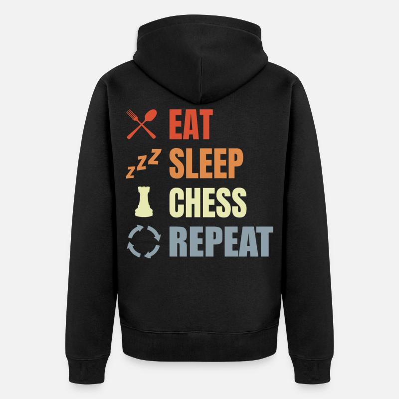 Motivation du joueur d’échecs - Veste à capuche bio Premium Unisexe - noir