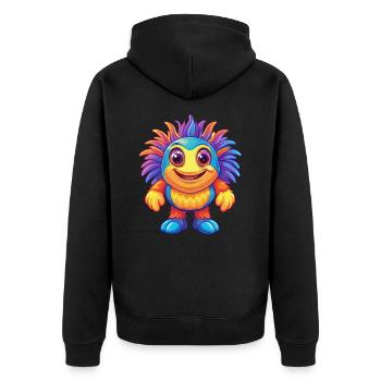 Anémone de mer Kawaii coloré dessin animé Animal marin - Veste à capuche bio Premium Unisexe - noir - Dos - Nico (187cm)