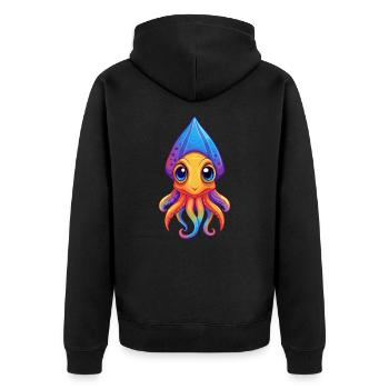 Bottletail Squid Colorful Kawaii Cartoon Clipart - Unisex Premium Organic Zip Hoodie - black - Back - Nico (187cm)