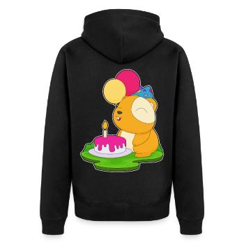 Hamster Birthday Cake - Unisex Premium Organic Zip Hoodie - black - Back - Nico (187cm)