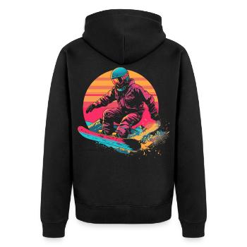 Look snowboarder des années 80 - Veste à capuche bio Premium Unisexe - noir - Dos - Nico (187cm)