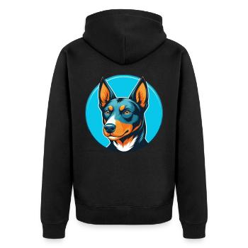 Chien Kelpie Australien Mignon Kawaii Dessin Animé Logo Pour Animaux De Compagnie - Veste à capuche bio Premium Unisexe - noir - Dos - Nico (187cm)