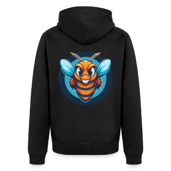 Bee Cute Kawaii Cartoon Clipart Animal Pet Logo - Unisex Premium Organic Zip Hoodie - black - Back - Nico (187cm)