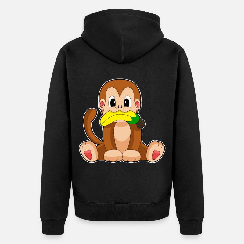 Singe Banane - Veste à capuche bio Premium Unisexe - noir