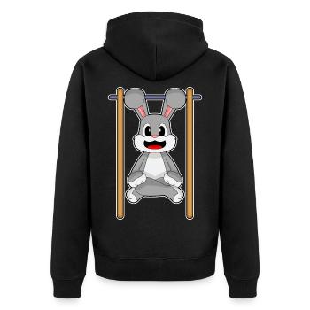 Bunny Bodybuilder Tractions Musculation - Veste à capuche bio Premium Unisexe - noir - Dos - Nico (187cm)
