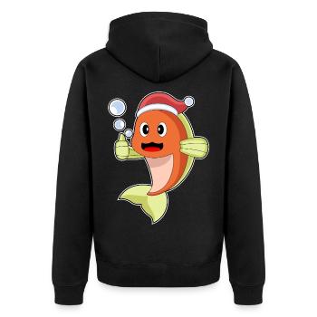 Chapeau de Noël Poisson Noël - Veste à capuche bio Premium Unisexe - noir - Dos - Nico (187cm)
