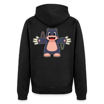 Gymnastique d’entraînement Mole Fitness Hoop - Veste à capuche bio Premium Unisexe - noir - Dos - Nico (187cm)