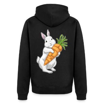 Rabbit Carrot - Unisex Premium Organic Zip Hoodie - black - Back - Nico (187cm)