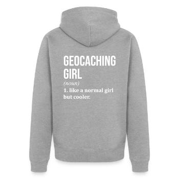 Géocaching - Veste à capuche bio Premium Unisexe - gris chiné - Dos - Nico (187cm)