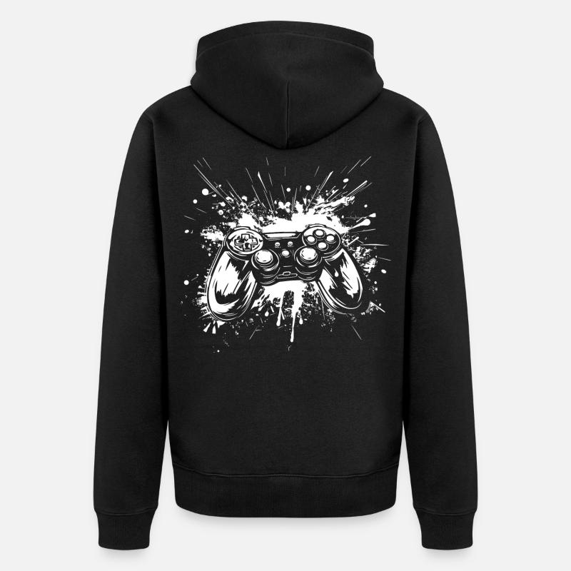 Manettes de jeu - Veste à capuche bio Premium Unisexe - noir