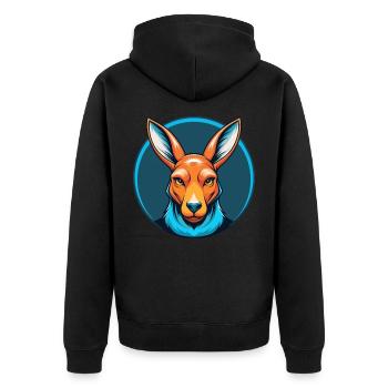 Kangourou mignon Kawaii dessin animé Animal Animal Logo - Veste à capuche bio Premium Unisexe - noir - Dos - Nico (187cm)