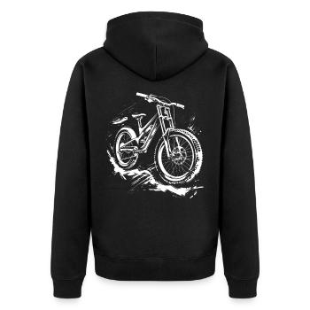 Dessin de vététiste - Veste à capuche bio Premium Unisexe - noir - Dos - Nico (187cm)