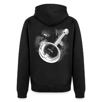 Croquis de banjo - Veste à capuche bio Premium Unisexe - noir - Dos - Nico (187cm)